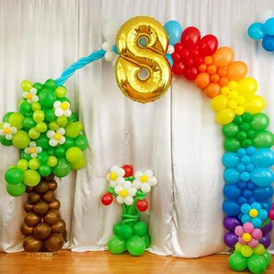 China 178pcs Self-Sealing Rainbow Balloon Arch Kit, 12 Assorted Colors and 4 Confetti Balloons Size for Birthday Party Birthday Festival for sale