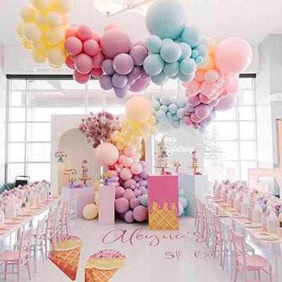 China Self Shutter Unicorn Rainbow Macaron Balloons Garland Arch Kit for Party Pastel Kids Ice Cream Birthday Baby Shower Party Decorations for sale