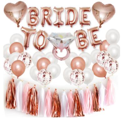 China Gift Toy Bachelor Party Set Bridal Party Decorations Prewedding Bride To Be Rose Gold Balloon Set for sale