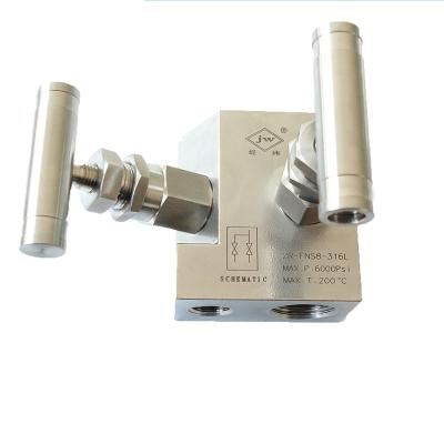 China Stainless Steel Manifold 2way 2 Port Pressure Test Manifold for sale