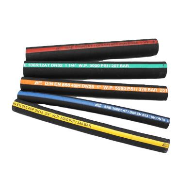 China R1 R2 Rubber Hydraulic Hose Wear Resistant Synthetic Rubber Flexible Industrial Hydraulic Rubber Hose for sale