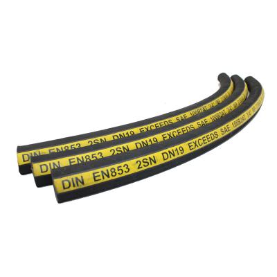 China SAE 100R2AT EN853 2SN High Pressure Two Steel Wire Braid Wear Resistant Synthetic Rubber Hydraulic Hose for sale