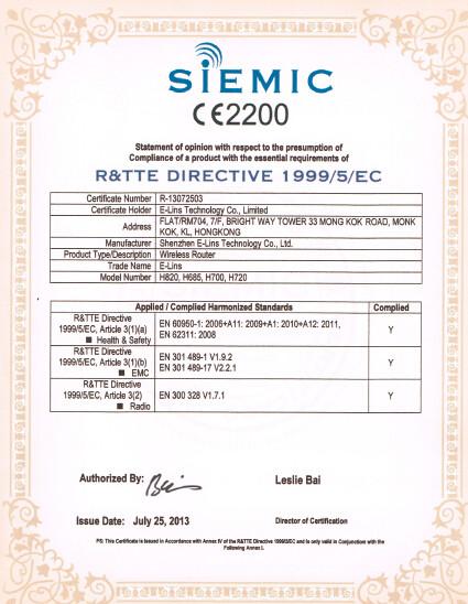 CE - E-Lins Technology CO.,limited