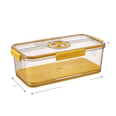 China Food Safety PET Kitchen Plastic Containers Refrigerator Drawer Special Thickened Transparent Storage Box for sale