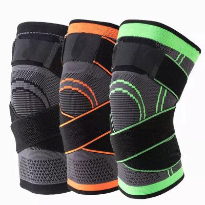 China WM 2022 Adjustable Elasticity Breathable Newcomers 3D Knitted Knee Support Sleeve Compression Sports Nylon Elastic Knee Brace With Belt for sale