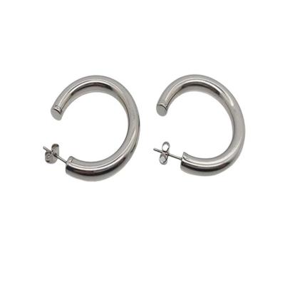 China Universal Hypoallergenic Stud Earrings Fashion Hollow C-Shaped Tube Earrings for sale