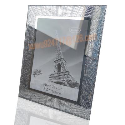 China Simple Fashionable Sparkle Photo Frame Home Nice Decoration Items Glitter Photo Frame Glass Picture Frame 5*7