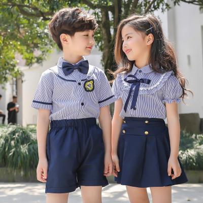 China School Clothes Beautiful Custom Style Boys And Girls Short Sleeve Shirt Set Summer School Athletics Clothes School Clothes for sale