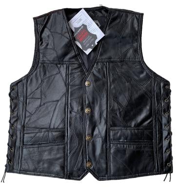 China Anti-wrinkle Winter Riding Motorcycle 2021 Light Weight Leather Vest Men Plus Size Jackets for sale