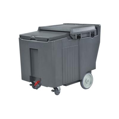 China Wholesale Hotel Plastic Mobile Ice Storage Iusulated Bins With Wheels Ice Trolley JD-IC110L for sale