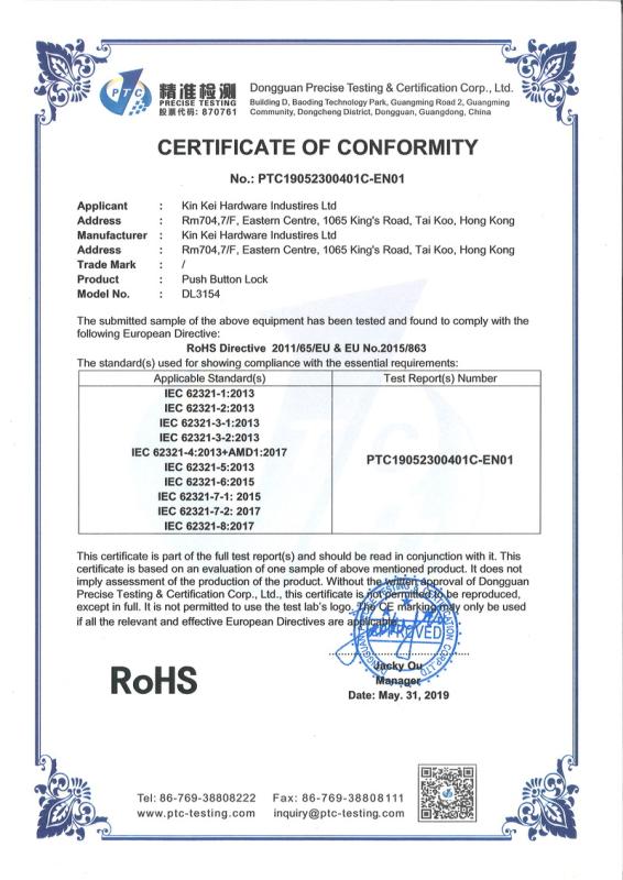 RoHS - KIN KEI HARDWARE INDUSTRIES LIMITED