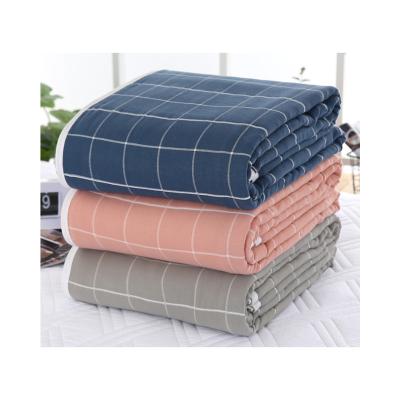 China Factory Outlet Warm Soft 5 Five Layer Gauze Big Grid Fabric Air Treatment Comforter for sale