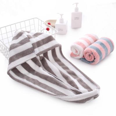 China Colorful Absorbent Quick-Drying Thickened Towel Safe For Children Dry Hair Coral Fleece Shower Hat Dry Hair Towel for sale