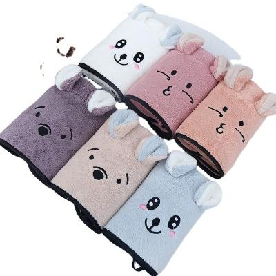 China Creative And Cute Absorbent Towel Face Towel Lovers Rabbit Ear Rabbit Custom Logo High Density Coral Face Towel Fleece Safe For Kids for sale