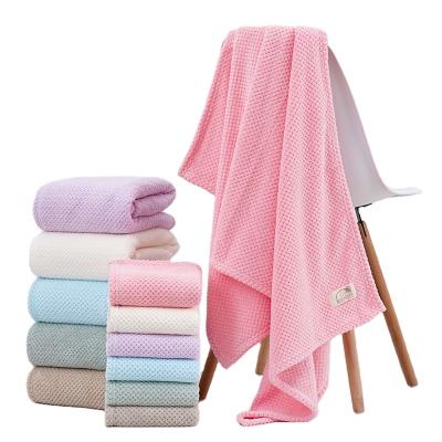 China Coral Pink Blue Velvet Child Safe Custom Logo Large Bath Towel Set Bath Towel Set for sale