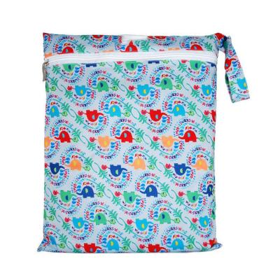 China High Quality Water Resistant Waterproof Baby Cloth Diaper Zipper Printed Wet Dry Bags for sale