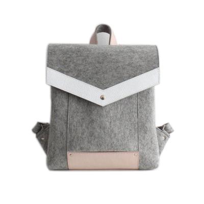 China Comfortable Lightweight Personal Felt Laptop Backpack Bag For Girls for sale