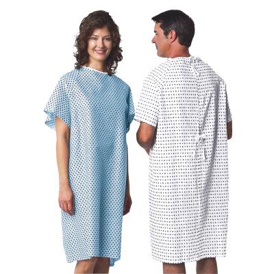 China 2021 Classic Breathable Gown Breathable Short Sleeve Hospital Clothing Patient Gown Hospital Gown For Patient for sale