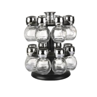 China 12pcs Spice Pot Spice Jar Spice Rack Storage Jar Stand Up Organizer Salt Pepper Shaker Seasoning Jar Set for sale