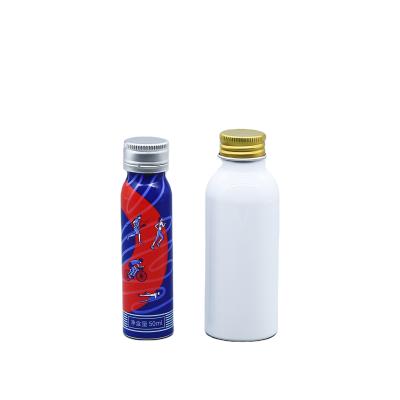 China Cosmetic Customizable 100ml Round Printing Aluminum Packaging / Box Surface Drinking Water With Screw Cap Metal Empty Aluminum Bottle for sale