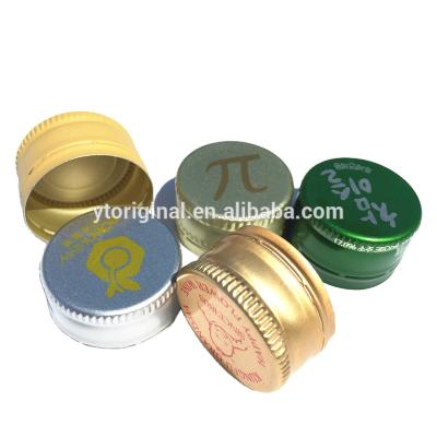 China Non Spill Logo Custom Non Spill Metal Screw Lids Caps Closures 28mm Aluminum Ropp Caps For Glass Bottles for sale