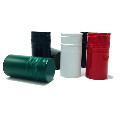 China Non Spill Quick Delivery Ropp Cap 30*60mm Red Black Aluminum Color Aluminum Wine Screw Cap for sale