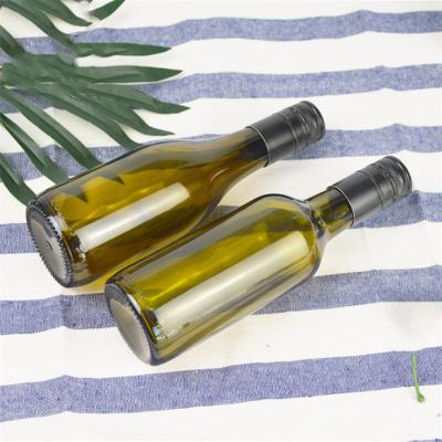 China Free Samples 500ml 750ml Antique Green Beverage Burgundy Wine Glass Bottles for sale