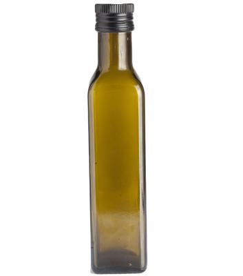 China Food Grade 250ml 500ml 750ml 1000ml Square Marasca Dark Green Glass Olive Oil Bottle UV Resistant Glass Bottle for sale