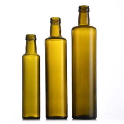 China wholesale 500ml food round olive oil green glass bottle for sale