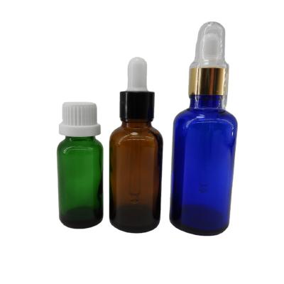 China Free Samples 5/10/15/20/25/30/40/50/100ml Amber Green Blue Glass Dropper Essential Oil Cosmetic Bottle With Cap for sale