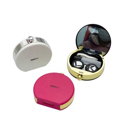 China Fashionable design color and logo contact lens care product luxury customized plastic contact lens case box for sale