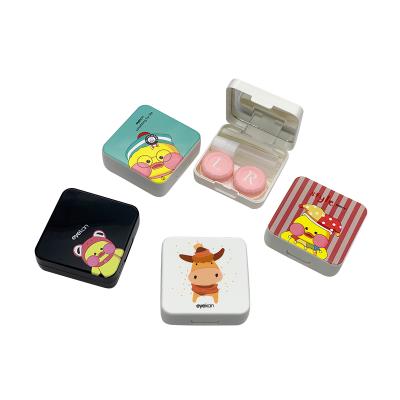 China Storge KAIDA Animal Contact Lenses Case Double Contact Lens Case With Different Colors for sale