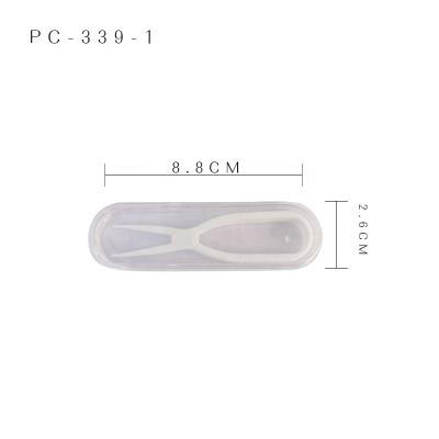 China Contact lenses care round boot PC-339-1 slim tip tweezers kaida contact lens tweezers with plastic case for sale