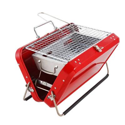 China Easily Assembled Folding Charcoal BBQ Grill Mini BBQ Grill Portable Briefcase Outdoor Camping Factory Price Custom Style for sale