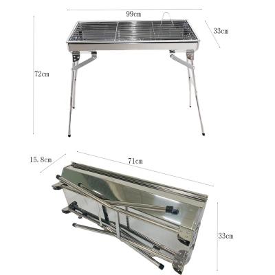 China Easily Assembled Collapsible Camping Outdoor BBQ Charcoal BBQ Grill Hot Sale BBQ Grill s Stainless Steel Grill for sale