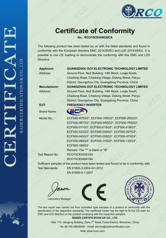 CE - Guangzhou Yichuangfei Electronic Technology Co., Ltd.