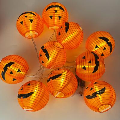 China Plastic LED Pumpkin Lantern String Ghost Festival Decoration Battery Light Holiday Decoration Lamp Halloween for sale