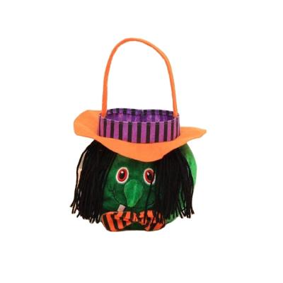 China Round Ghost Cloth Festival Children's Halloween Party Decorations Hat Handbag Candy Gift Bag for sale