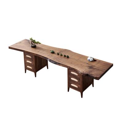 China Other high quality wood slab living edge black walnut wood solid wood tea table for furniture for sale