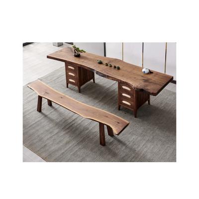 China New Design Fashionable Black Walnut Color Restaurant Solid Wood Solid Wood Tea Table for sale