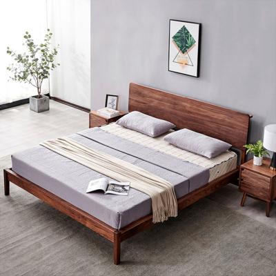 China The connection of the key parts is stable eco-friendly solid wood double bed light luxury Italian style beds upholstered hot sale soft bed for sale