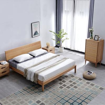 China The connection of the key parts is practical space-saving bed frame stable wooden double bed comfortable design bed for sale