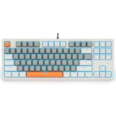 China Blue 87 Key Top Plastic Mechanical Gaming Keyboard Double Color E-Element Gaming Keyboard Computer Keyboard for sale