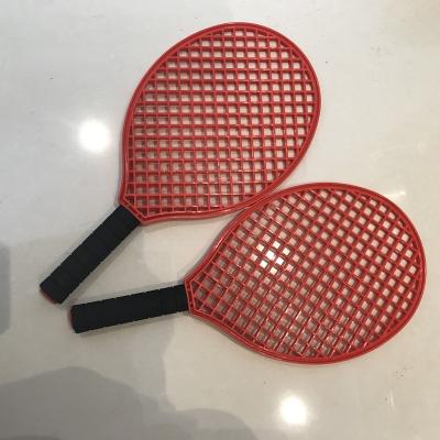 China Outdoor Game Hotsale Beach Tennis Racket And Sports Racket Red Plastic Racket With Yellow Ball for sale