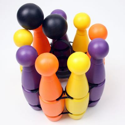 China Outdoor Game Kids Colorful Plastic Bowling Toys, Blowing Toys, Plastic Rolling Ball Pins for sale