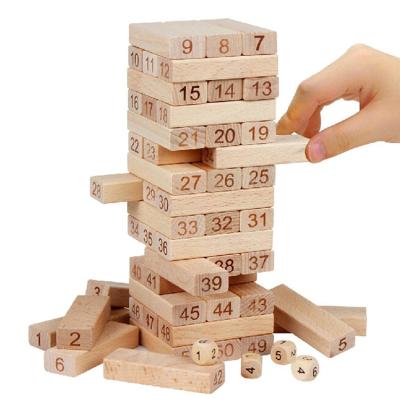 China Hot Selling Amazon Building Toy Custom Color Big Wooden Blocks Stacking Tumbling Timbers Classic Game for sale