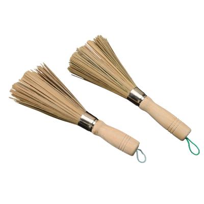 China Sustainable Pot cleaning brush handmade natural long handle kitchen broom big pot traditional bamboo pot brush for sale