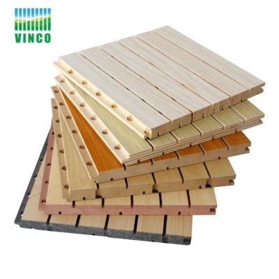 China Sound Absorption MDF Board Board Melamine Wall Panel 15mm Laminated Cheap Slotted Laminated Board for sale