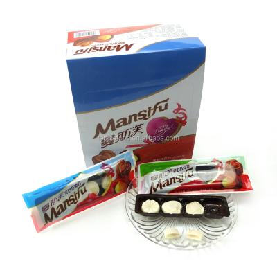 China CT-010 Halal Snack Valentine's Day Mansifu White Chocolate Nouns Block Filled Chocolate for sale