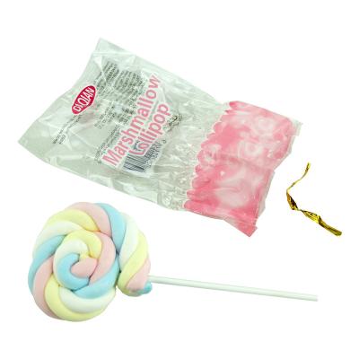 China MH-021 Normal Box Packing 10g Round Shape Fruit Flavor Marshmallow Candy Assorted Lollipop Marshmallow for sale